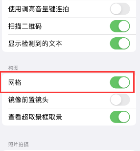 潞城苹果手机维修网点分享iPhone如何开启九宫格构图功能