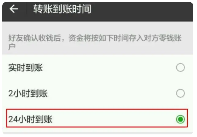 潞城苹果手机维修分享iPhone微信转账24小时到账设置方法 